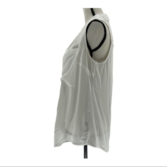 Converse White Sleeveless Sheer Snap Front Blouse - Picture 2 of 11